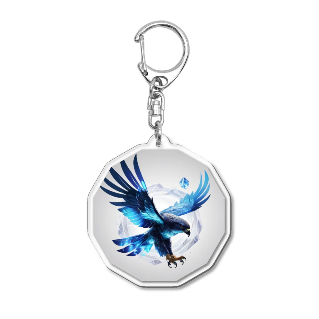 chibi_hikariのSoaring blue hawk Acrylic Key Chain