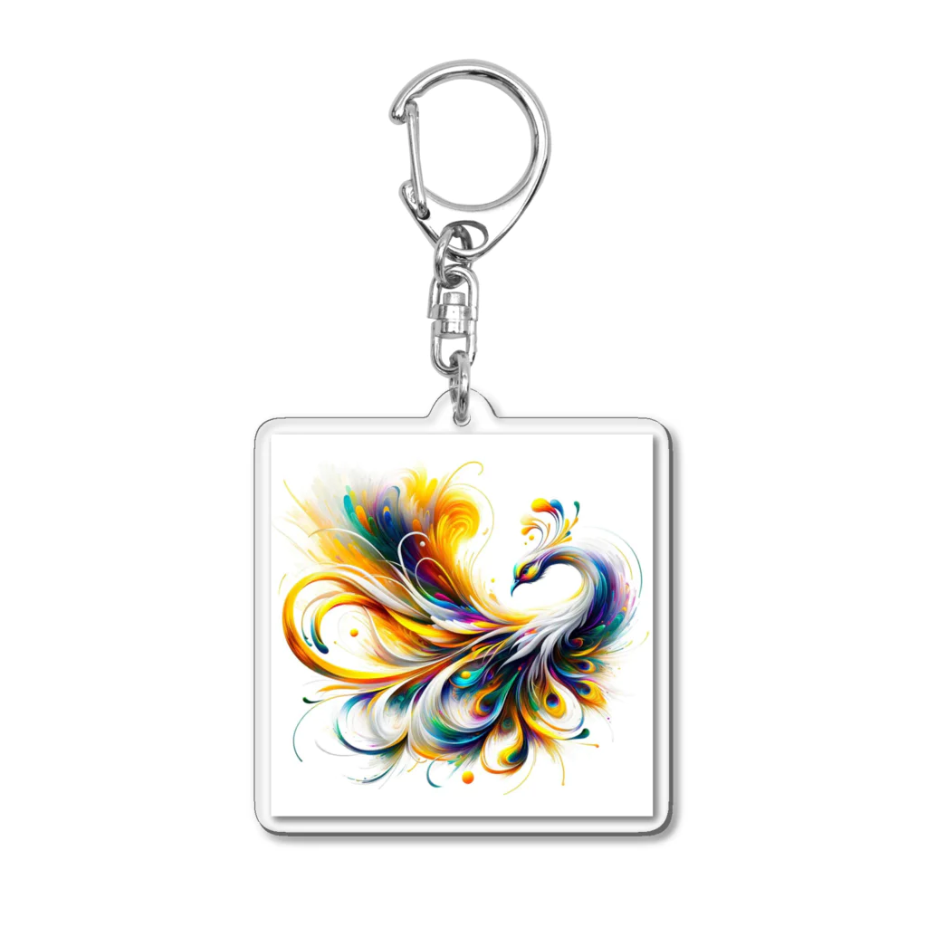 greenartのしなやか孔雀 Acrylic Key Chain