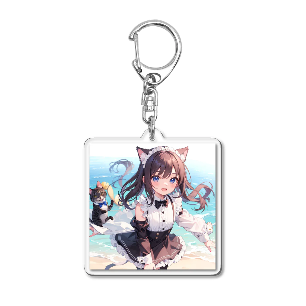 yos-1292583のねこニコばん Acrylic Key Chain