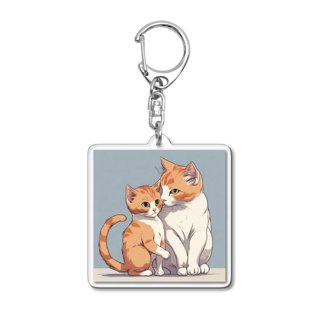 Yu-pirateの親子猫 Acrylic Key Chain