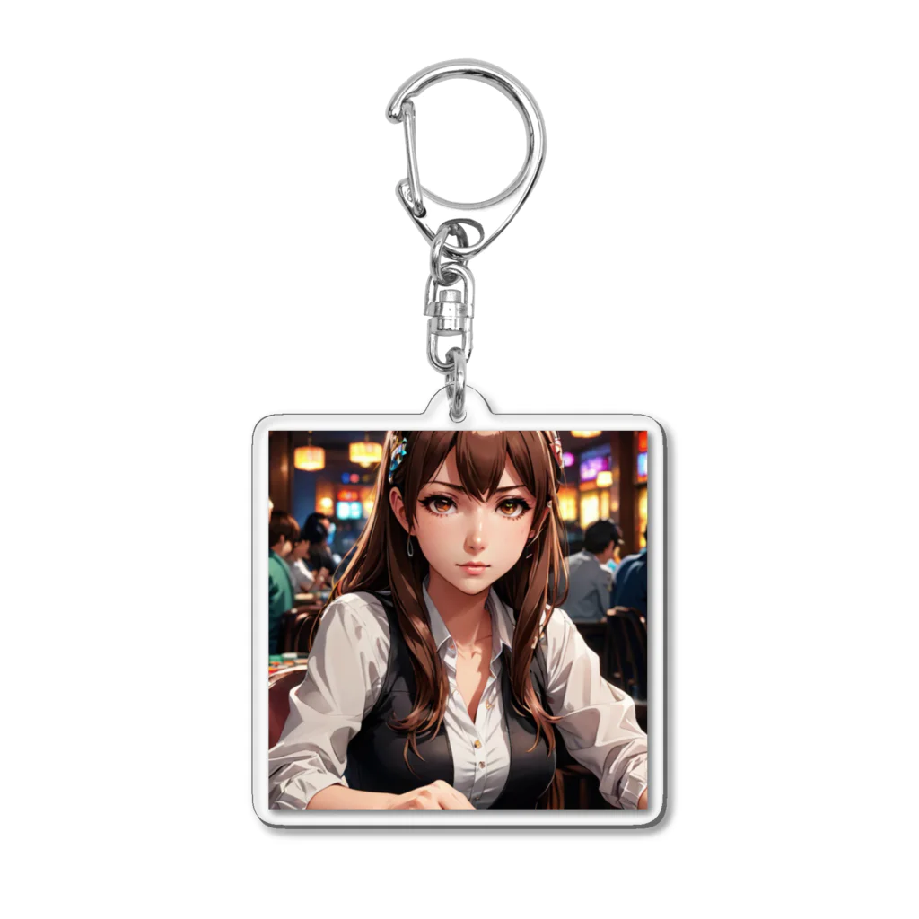 WWWmaのポーカー美少女さや Acrylic Key Chain