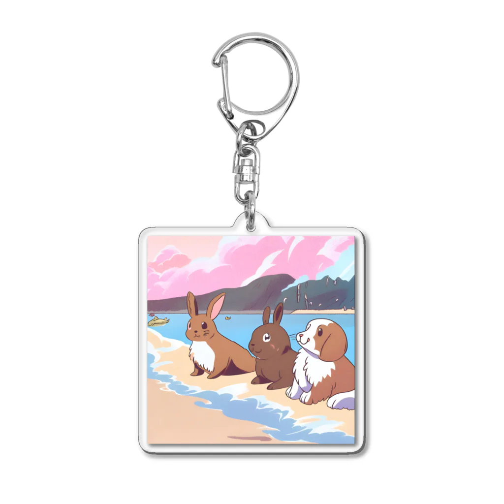 Chama's shopのビーチアニマル Acrylic Key Chain