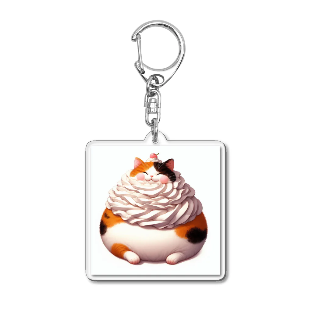 猫屋のクリーム三毛猫 Acrylic Key Chain