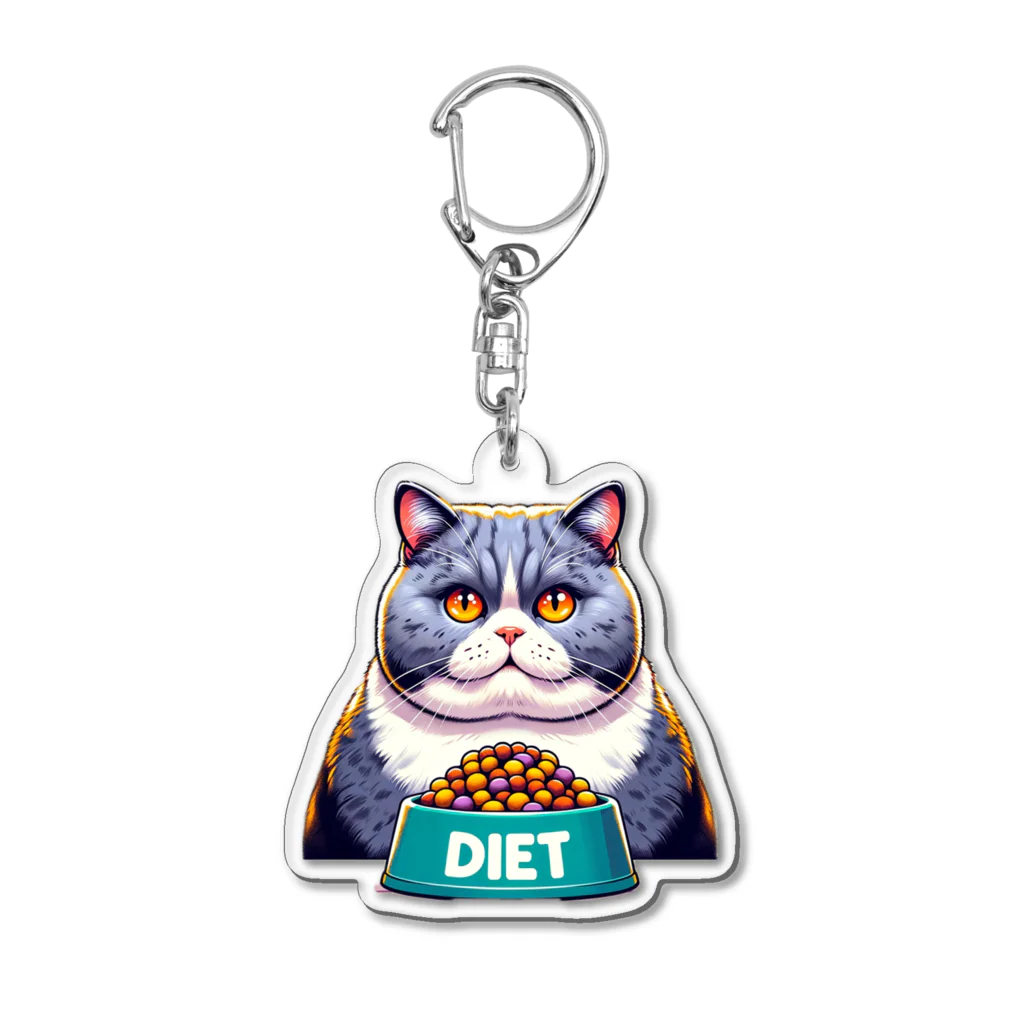 statham2865のお腹が空いた猫 Acrylic Key Chain