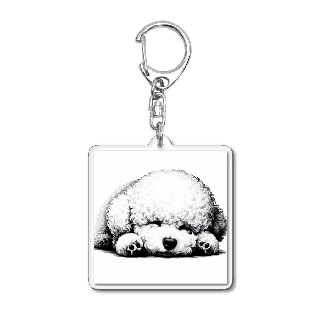 sato002のすやすやビション・フリーゼくん Acrylic Key Chain