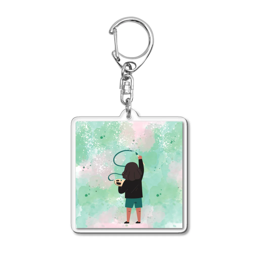 non’s styleの小さな絵描きさん Acrylic Key Chain