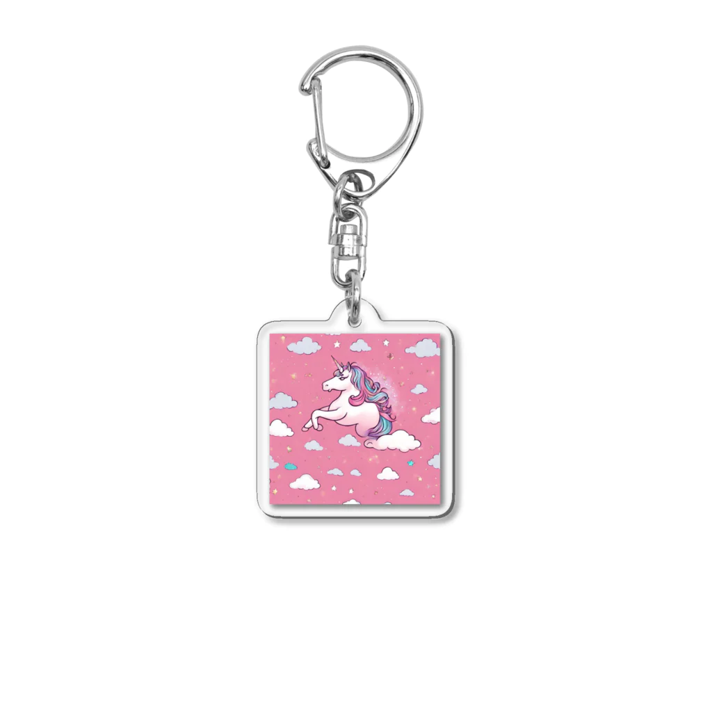 yu_02_1の夢の中のユニコーン Acrylic Key Chain