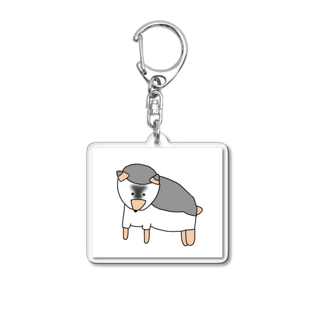 たぬきのアトリエの怒りのはりねずみ Acrylic Key Chain