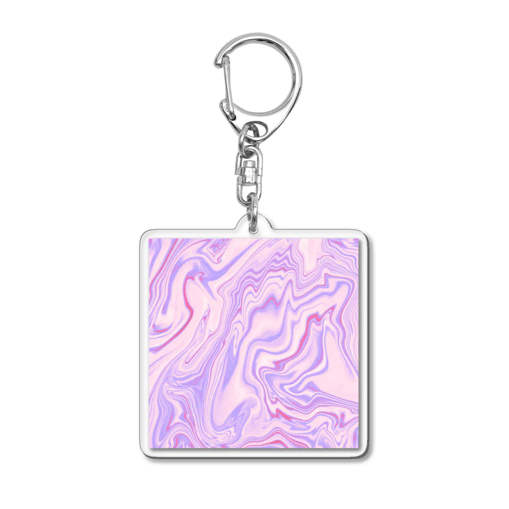 Living The Dreamのマーブル模様 ピンク Acrylic Key Chain