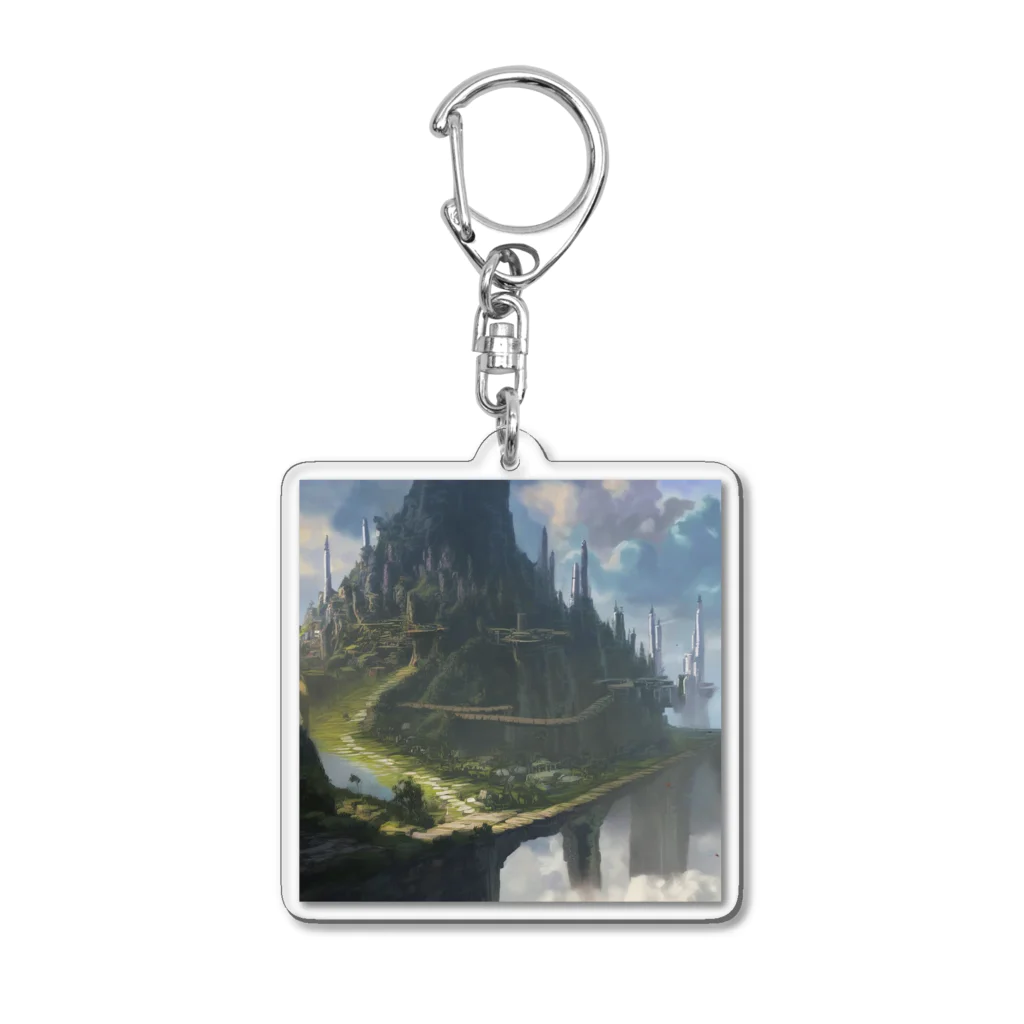 yohiti193の空想世界の天空に浮かぶ島国 Acrylic Key Chain