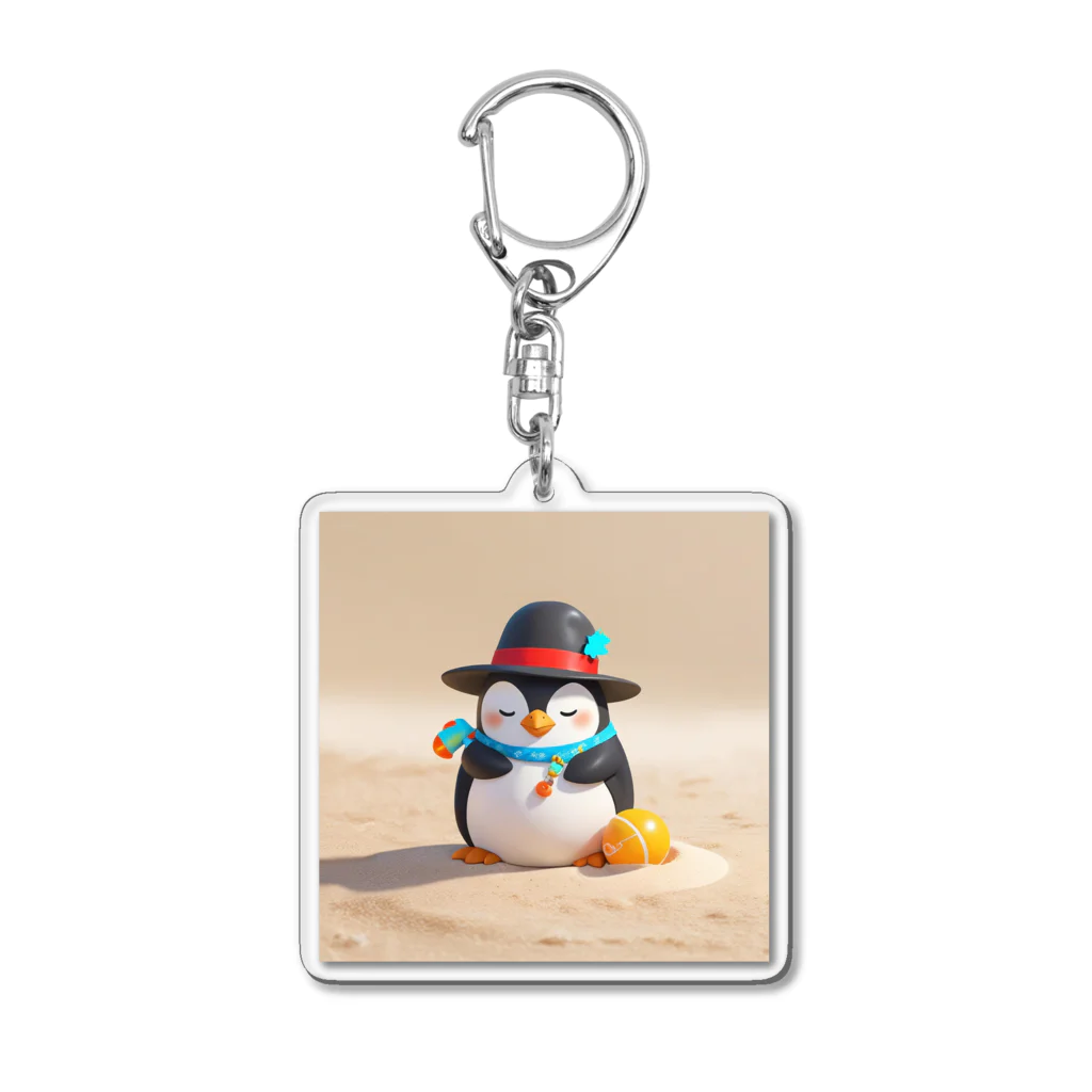 ganeshaのおもちゃの砂を使ったかわいいペンギン Acrylic Key Chain