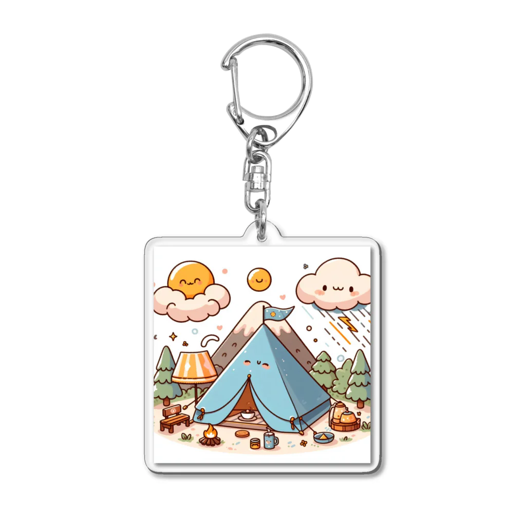 さちキャン(p)@さちcam(p)の青いテントで山キャンプ♪ドキドキ天気♪ Acrylic Key Chain