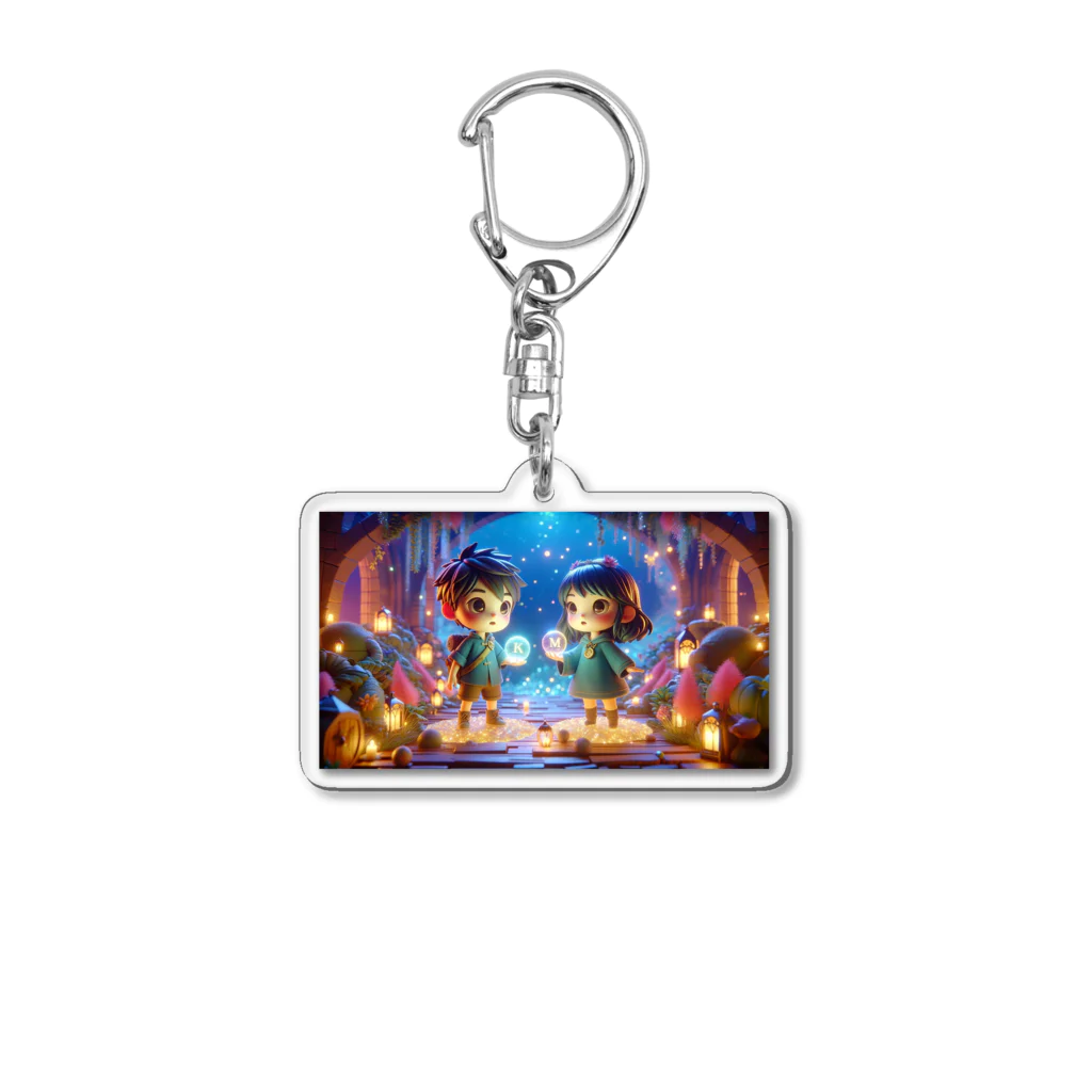 PixieDust-Designsのピクサー風カップル イニシャル変更 Acrylic Key Chain