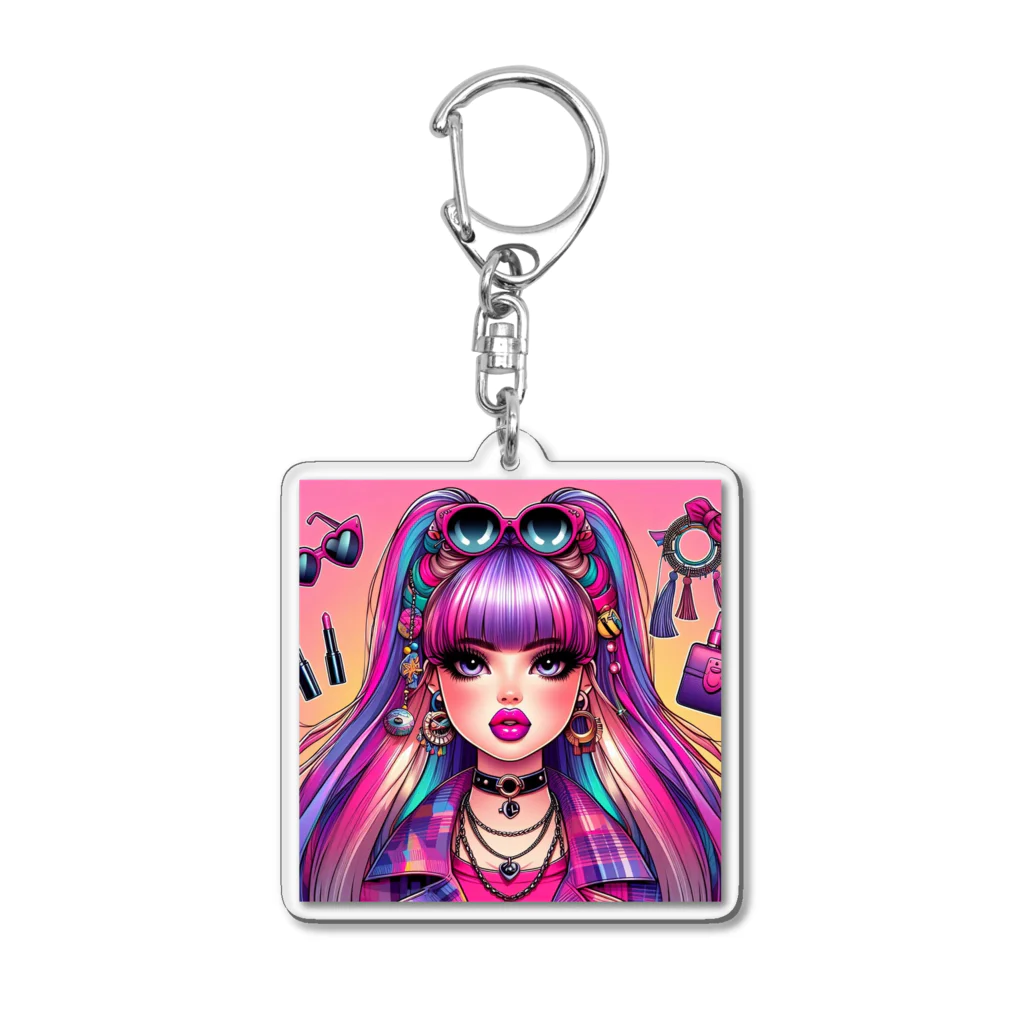 mk_chomuの爆イケぎゃるちゃん Acrylic Key Chain