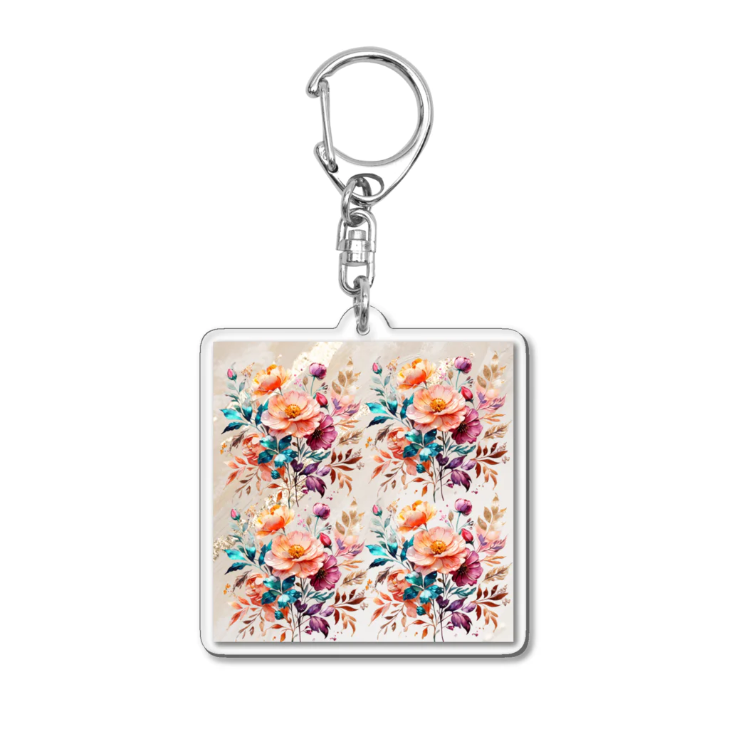 Mellow-Skyの綺麗なお花柄 Acrylic Key Chain