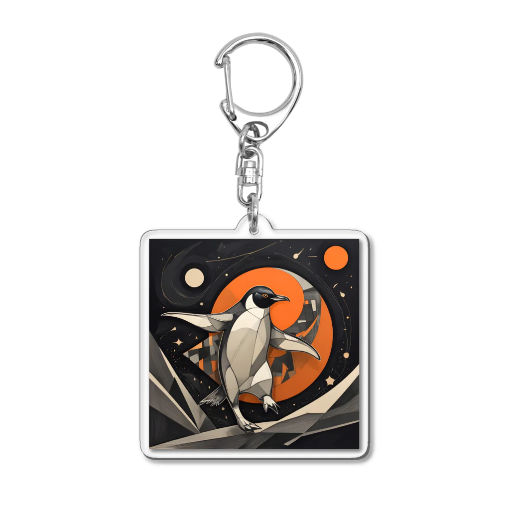 AI Fantasy Art Shopのmoonlit penguin③ Acrylic Key Chain