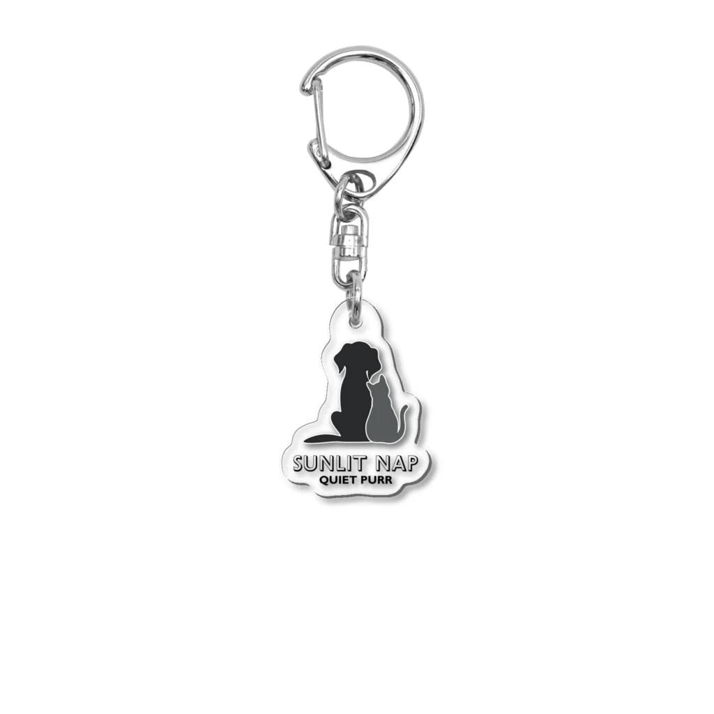 CHIBE86のSunlit Nap Quiet Purr ペットシルエットデザイングッズ Acrylic Key Chain