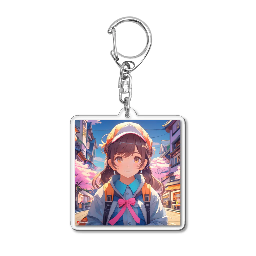 そこら辺の田中の春の冒険する女の子 Acrylic Key Chain