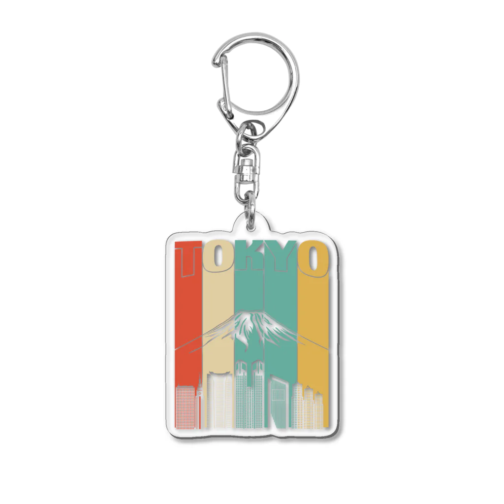 Stylo Tee Shopの東京と富士山 Acrylic Key Chain