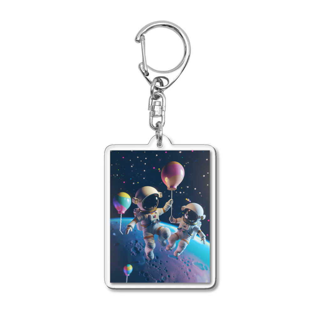 がーるずしょっぷの風船で宇宙にいった宇宙飛行士 Acrylic Key Chain