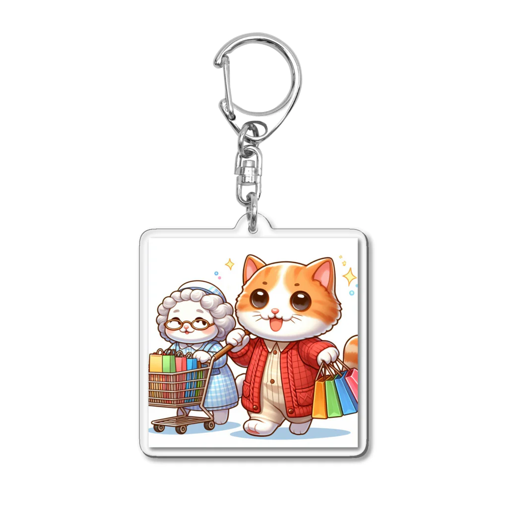 アミュペンのかわいい猫ちゃんと一緒にお買い物🐱💼  Acrylic Key Chain