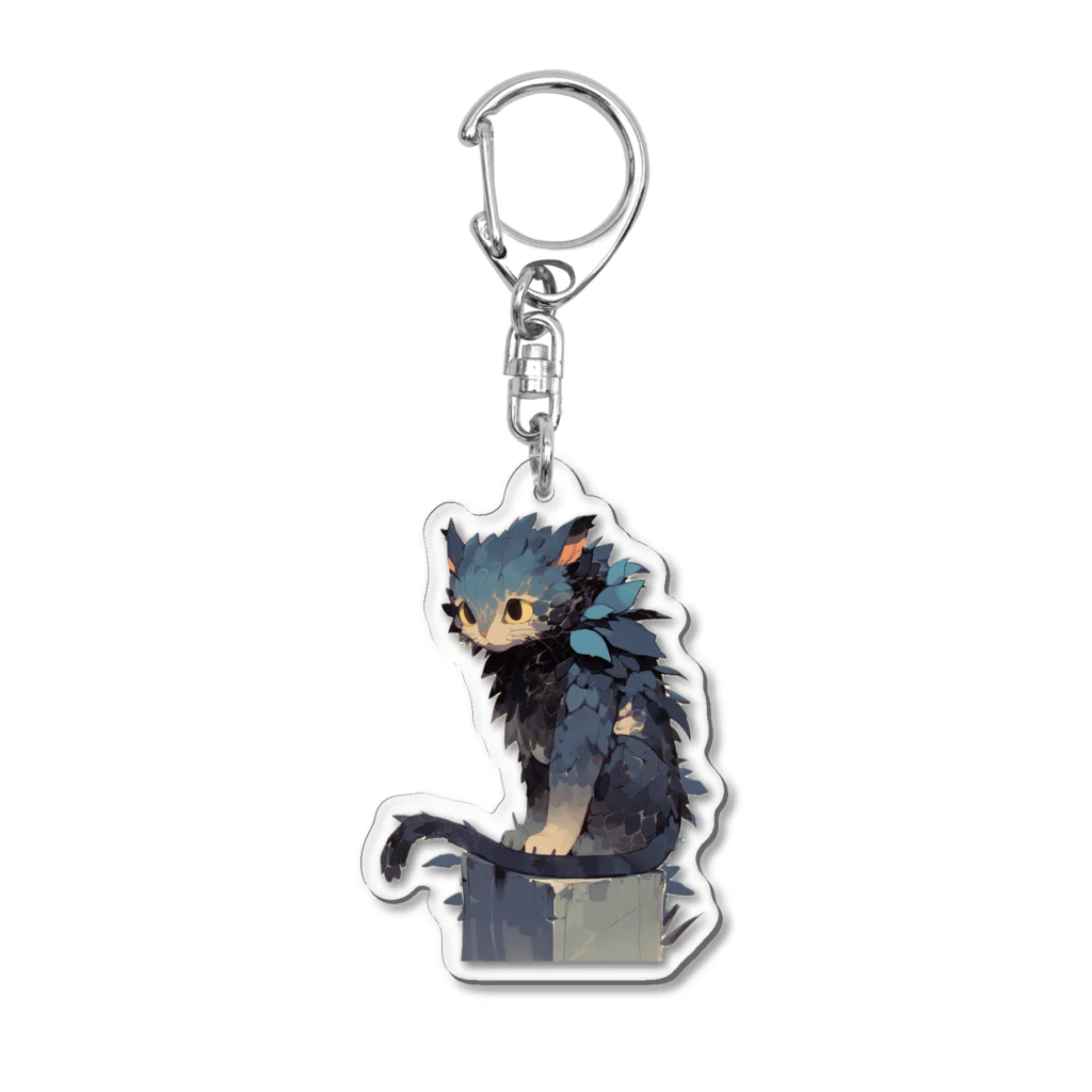 夏の朝の鱗猫 Acrylic Key Chain