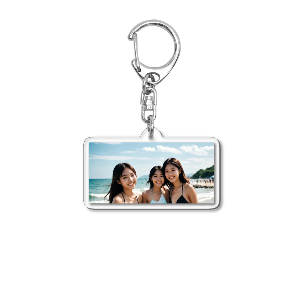 studio eizoの海で出会った三人娘！女子大の旅行サークルでぇ～す Acrylic Key Chain