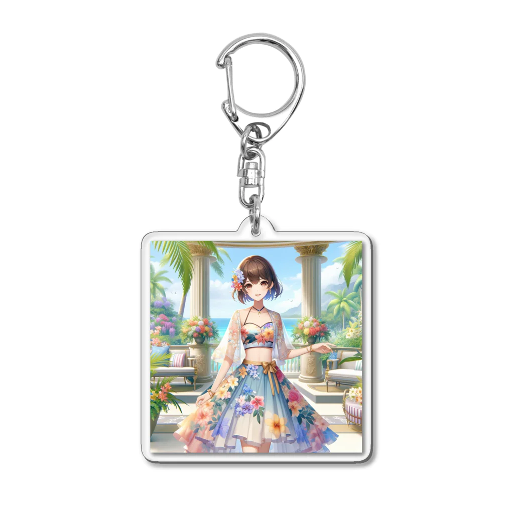 かるるんショップの夏と南国と休日と Acrylic Key Chain