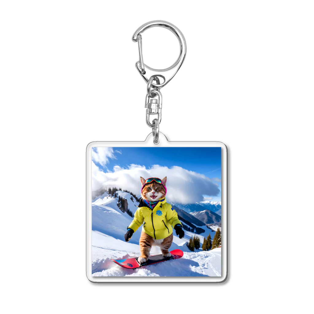 ikasumikoboのスノボ猫 Acrylic Key Chain