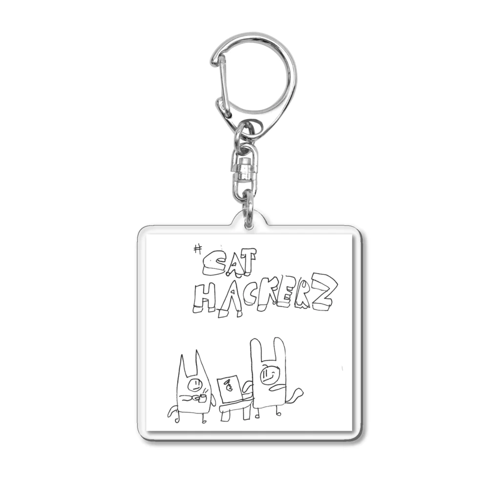 roundheadsのネコハッカーズ Acrylic Key Chain