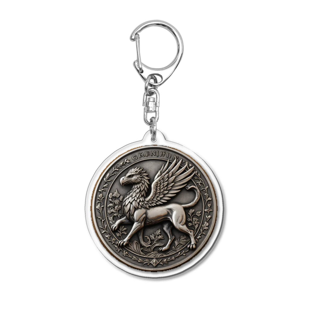 アニマル四字熟語のグリフォンメダル　griffin　デザイン Acrylic Key Chain