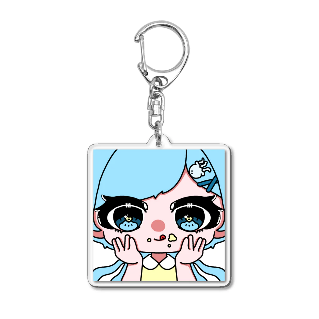 ひばり🪼のひばりさんお顔ドアップ Acrylic Key Chain