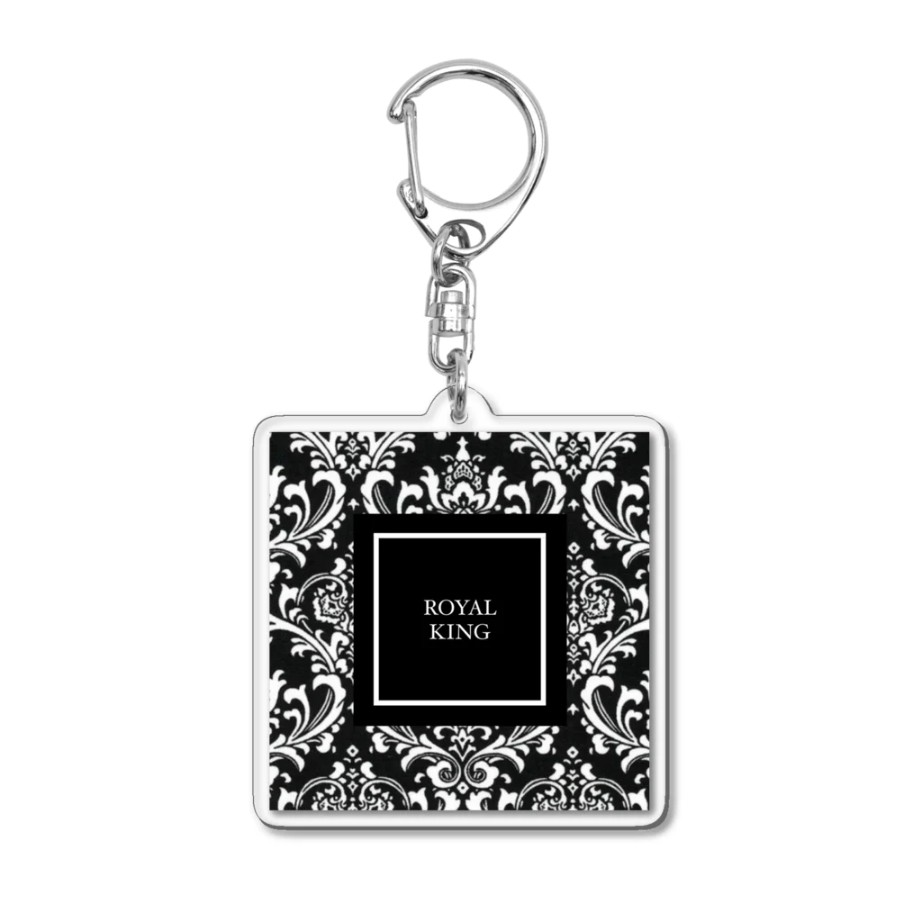 ROYAL PrincessのROYAL KINGダマスク柄BLACK Acrylic Key Chain