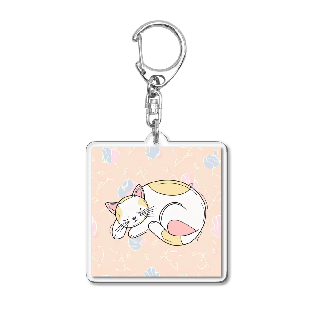 癒しの部屋🐾໒꒱のお昼寝ニャンコ🐱 Acrylic Key Chain