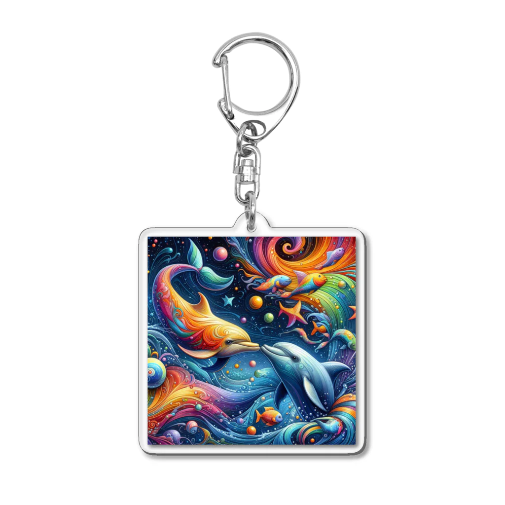 momoart8888のイルカの楽園🐬 Acrylic Key Chain