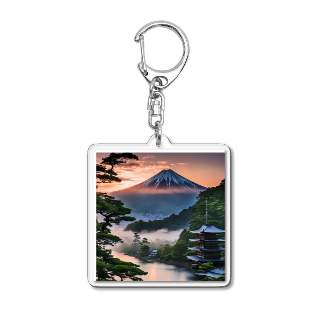 みんな自由の翼の日本の富士山 Acrylic Key Chain