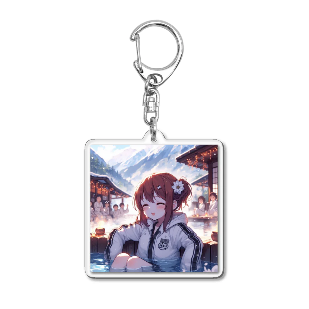 SWQAの温泉楽しむ女子 Acrylic Key Chain