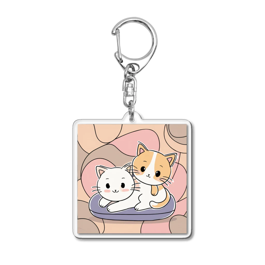 癒しの部屋🐾໒꒱の仲良しニャンコ🐈🐾 Acrylic Key Chain