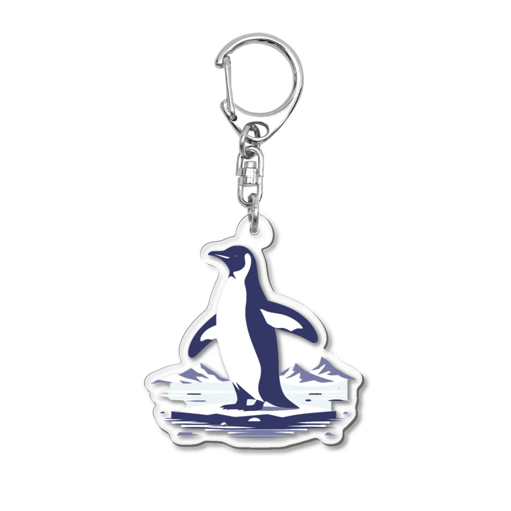 Green__teaのペンギンと氷山 Acrylic Key Chain