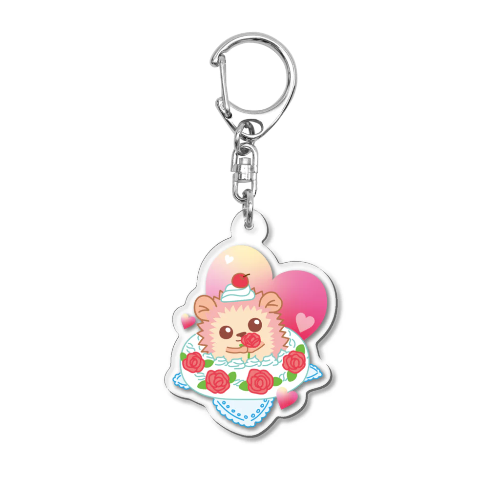 さちあきのおみせのローズケーキハリネズミ Acrylic Key Chain