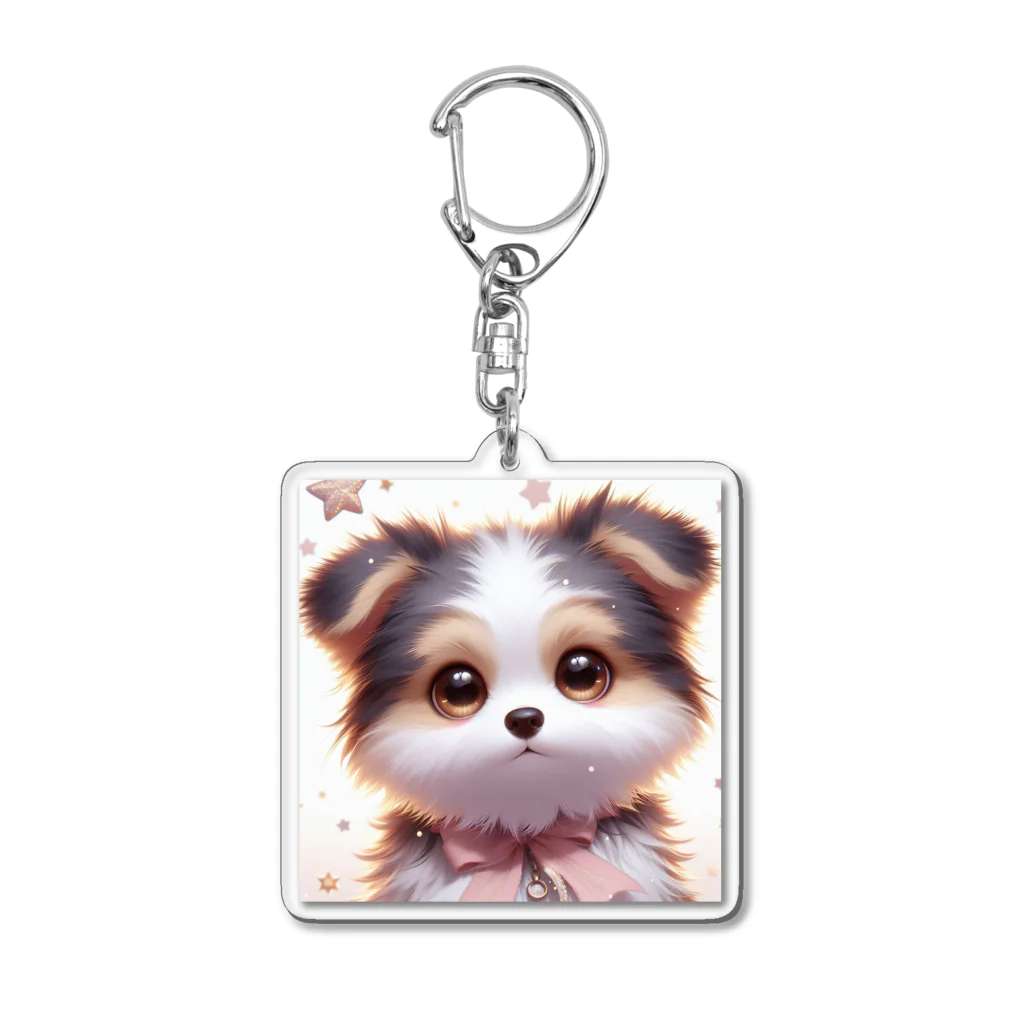 bungorouの「ハッピー・パピーズ！かわいい犬のキャラクターグッズ」 Acrylic Key Chain