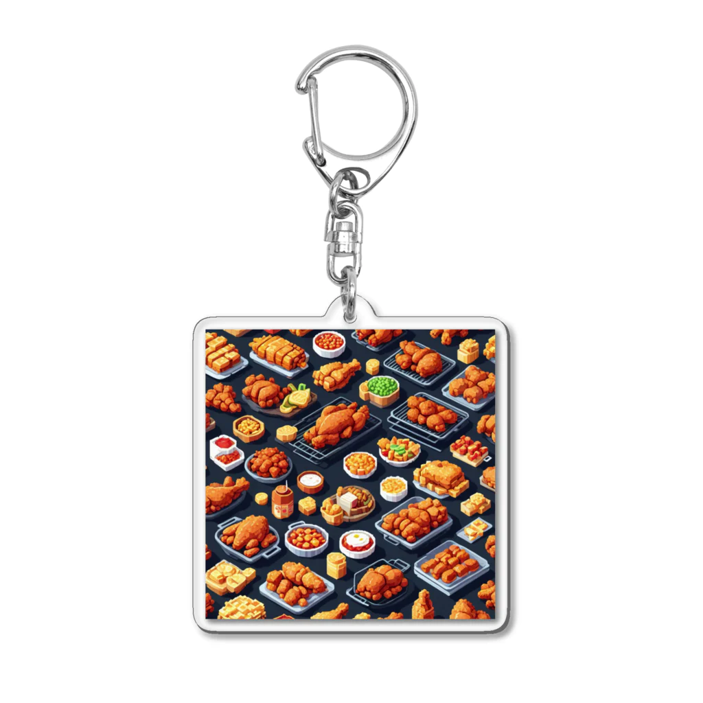 ドット絵賢者のドット絵シリーズ９チキン祭りゴージャスver. Acrylic Key Chain