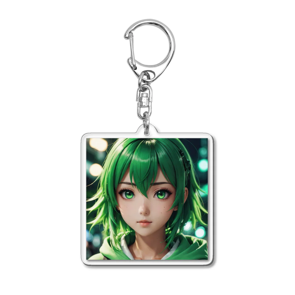 実写＆アニメ 美少女専門ショップの可愛らしいアニメキャラクターが描かれた美少女イラスト Acrylic Key Chain