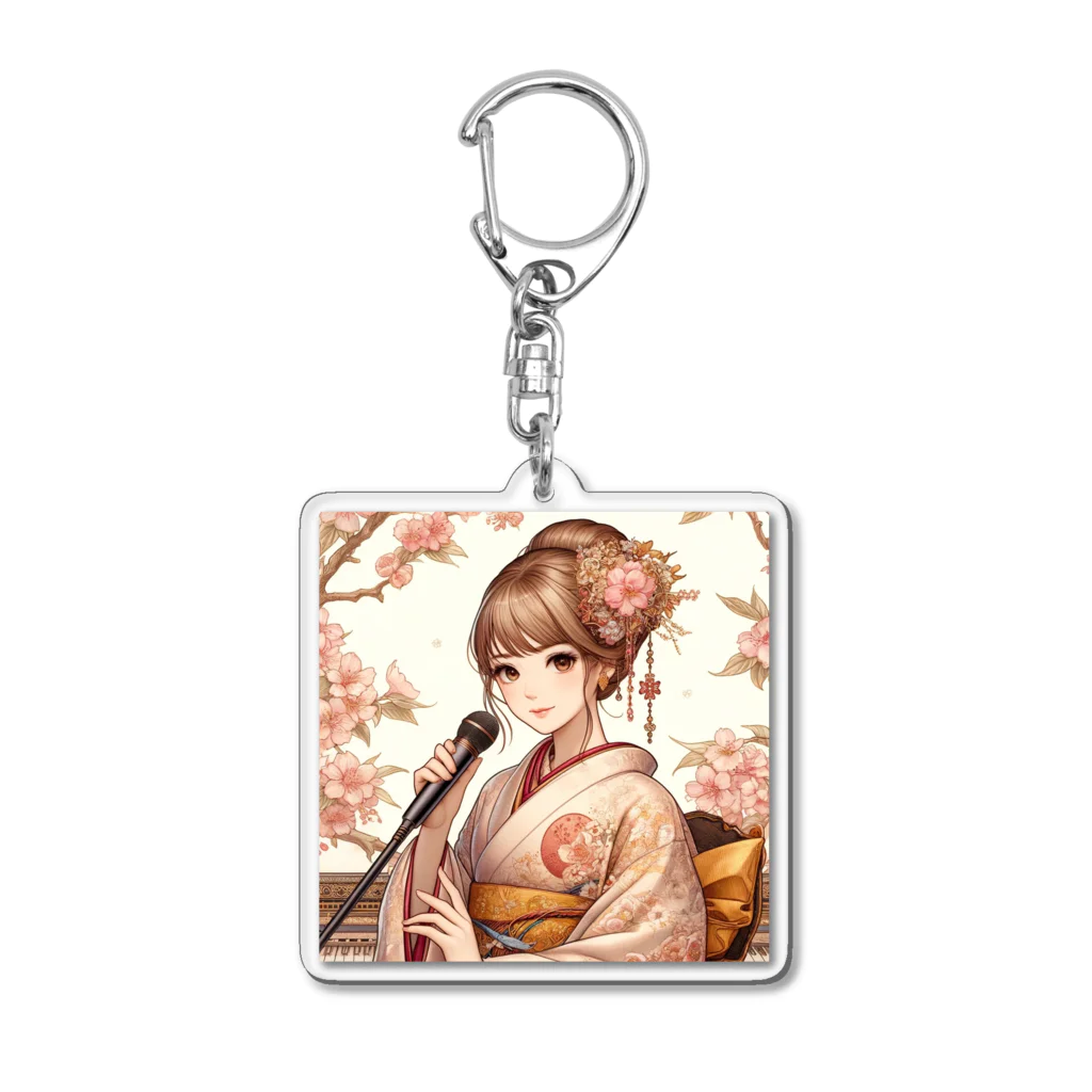 かるるんショップの桜と新人歌手と　 Acrylic Key Chain