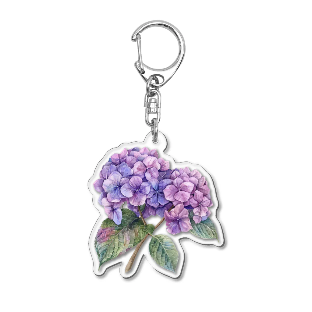 りゅうへいの色鮮やかな紫陽花 Acrylic Key Chain