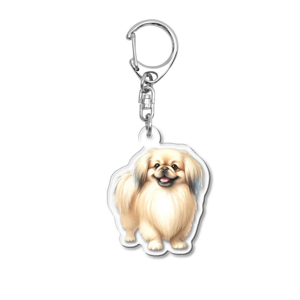 paw-pawの笑顔のペキニーズ Acrylic Key Chain