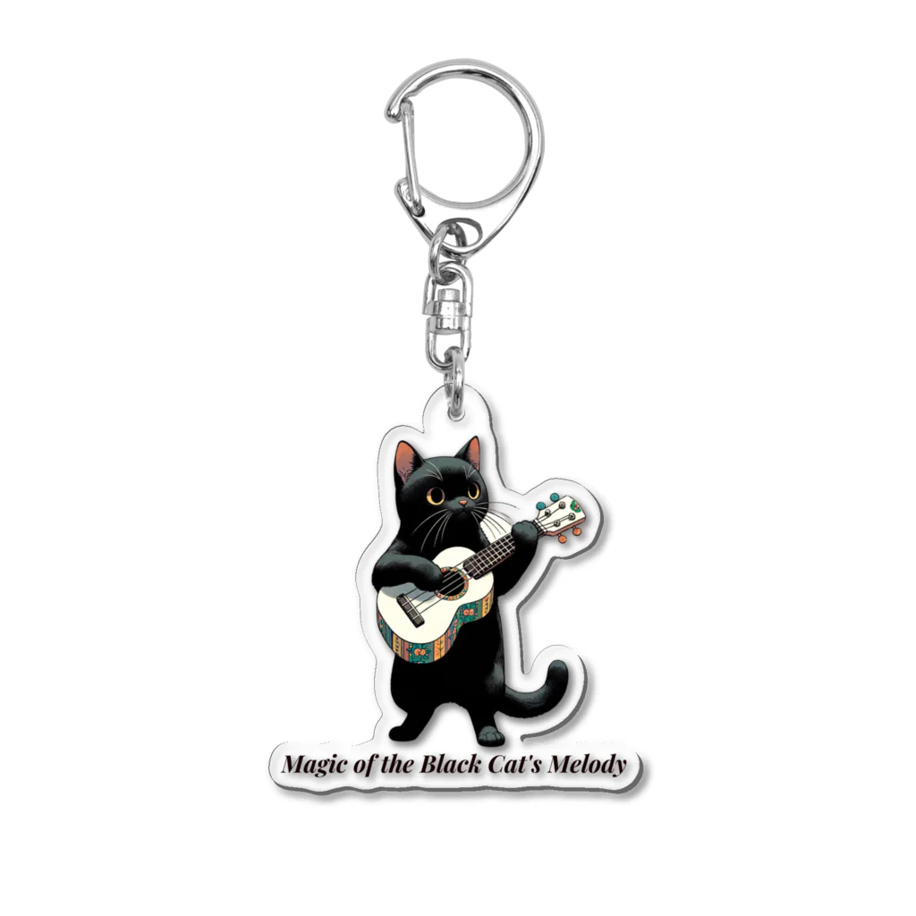 チェリモヤのねことウクレレ Acrylic Key Chain