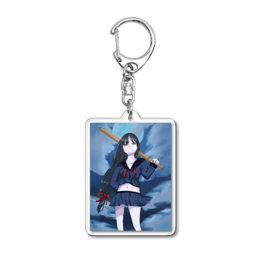 MIlle Feuille(ミルフィーユ) 雑貨店の満月のヤンキー女子 Acrylic Key Chain