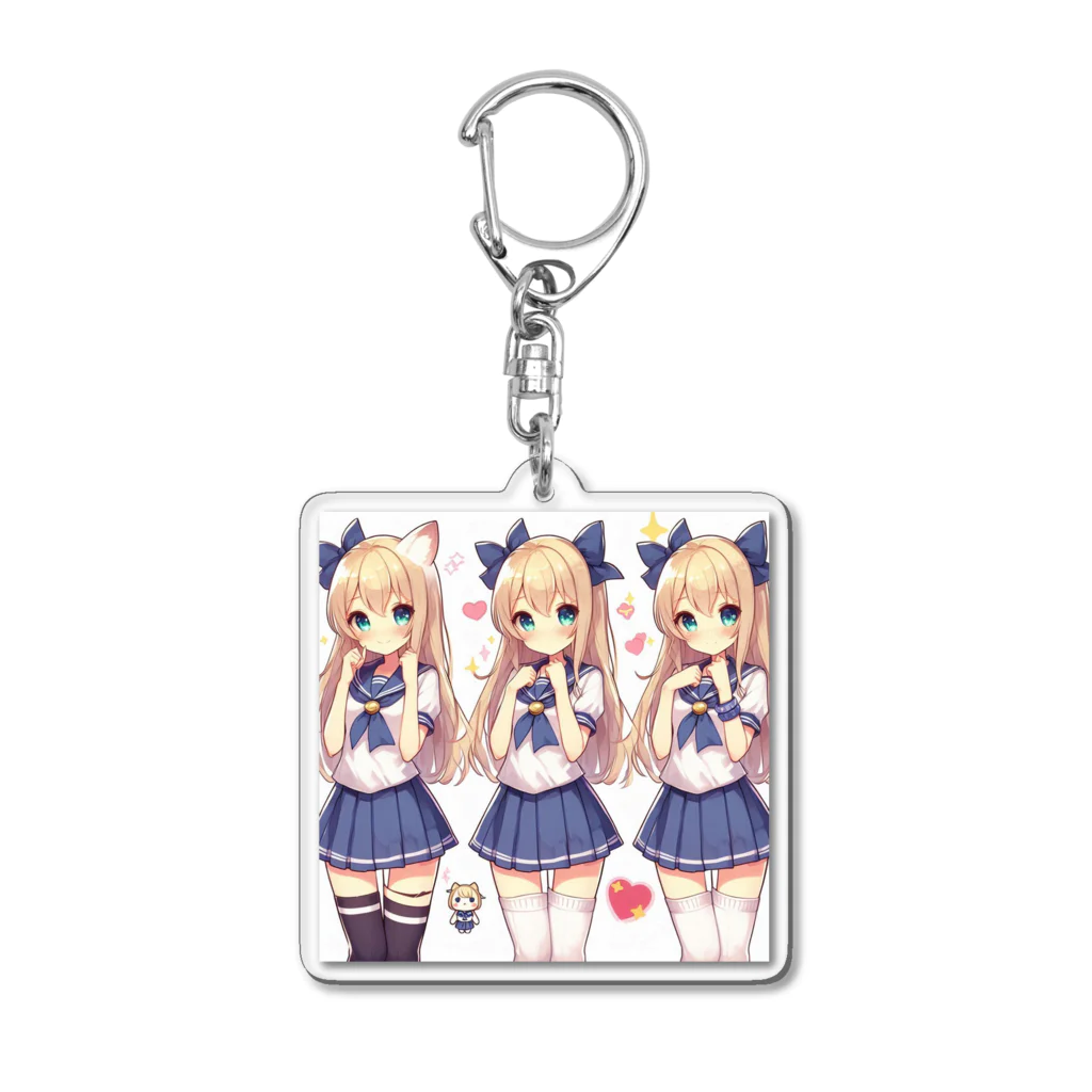 aaammmamのセーラー服　ロングヘア　美少女　アニメ　漫画　日本 Acrylic Key Chain