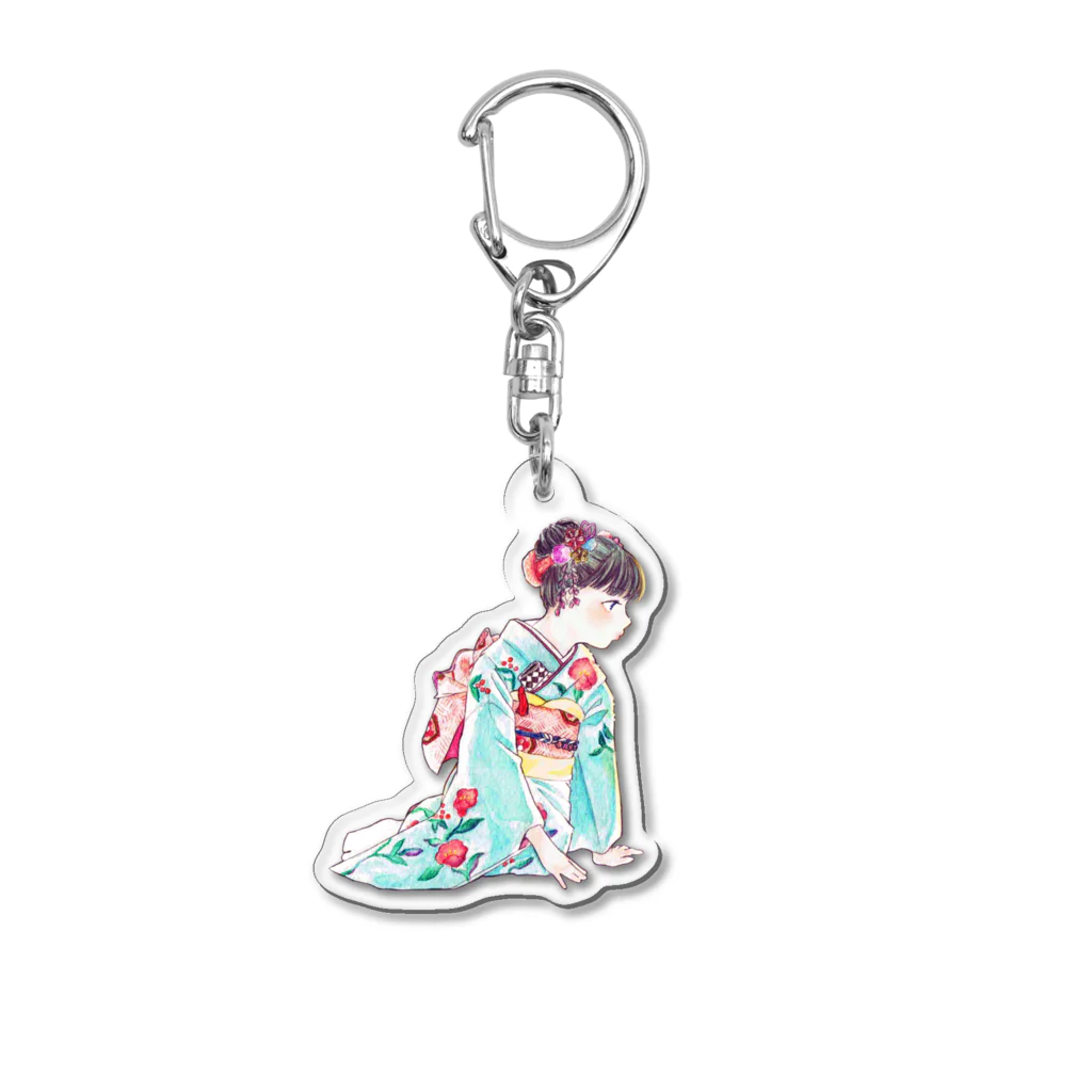 塩胡椒の着物の女の子 Acrylic Key Chain